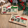 Gorro de Papá Noel personalizado Porta dinero de madera con nombre Tarjeta de dinero única Regalo de Navidad para niños Familia