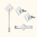 Personalizado Initials Nombre Gemelos Corbata Clip Broche Pin Día del Padre Boda Aniversario Cumpleaños Regalo para el Padre Hombres Groomsmen