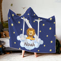 Personalizada Bosque Animal Nube Estrella Multicolor Suave Manta con Capucha con Inicial y Nombre Cumpleaños Fiesta de Navidad Regalo para Niños Niñas