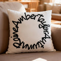 Círculo personalizado 3-5 Nombres Suave Funda de Almohada Decoración del Hogar Cumpleaños Día de la Madre Día del Padre Regalo para la Familia