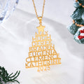 Personalizado 2-8 nombres de la familia del árbol de Navidad collar de joyería delicada cumpleaños aniversario regalo de Navidad para la familia abuela Mujeres