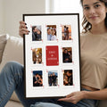 Tarjeta de Juego Personalizada Fotos de Pareja Pintura Póster Enmarcado con Inicial y Texto San Valentín Regalo de Aniversario para Parejas Recién Casados
