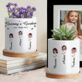 Personalizada Floral 1-10 Cara Foto Jardín Cerámica Florero con Bandeja de Bambú Nombre Título y Texto Navidad Cumpleaños Regalo para Mamá