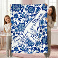 Toile De Jouy Personalizada Manta Suave con Nombres Decoración del Hogar Regalo del Día de la Madre para Mamá Abuela