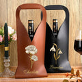 Personalizada Nacimiento Flor PU Cuero Protector Vino Bolsa con Nombre Día de la Madre Cumpleaños Aniversario Regalo para los amantes del vino
