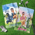 Toalla de golf personalizada de dibujos animados para mujer Superabsorbente Toalla deportiva suave y ligera con nombre Regalo de cumpleaños para mujeres amantes del golf