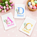 Servilleta de Lino Personalizada Peter Rabbit con Nombre e Inicial Decoración de Mesa Regalo de Pascua para Amigos de la Familia
