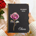 Planificador Personalizado Clásico Flor de Nacimiento 2026 Cuaderno de espiral A5 con páginas de planificación semanal mensual Uso diario Regalo de cumpleaños para amigos de la familia