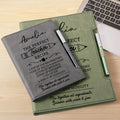 Libreta y bolígrafo recargables de cuero personalizados con el nombre de la receta del profesor perfecto Día del Maestro Apreciación de regalo para el maestro
