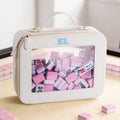 Bolsa portátil de cuero de PU para fichas de Mahjong con monograma colorido Accesorio de Mahjong Regalo de inauguración de la casa para jugadores amantes de Mahjong