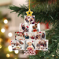 Personalizado 2025 Árbol de Navidad 9 Fotos Acrílico Colgante Adorno Decoración del Árbol Divertido Regalo de Navidad para la Familia Amigos
