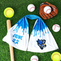 Toalla personalizada con nombre y número de equipo para el día del partido de béisbol, fútbol o baloncesto.