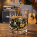 Vaso de whisky Old Fashioned de 10 oz personalizado con tema de estudio de guitarra y nombre Regalo de cumpleaños para amante de la música de guitarra