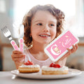Personalizado Oso Tigre Ballet Animales Inicial Tenedor Cuchara Cuchillo 3 Piezas Juego de Cubiertos con Funda y Nombre Regalo de Cumpleaños Vuelta al Cole para Niños