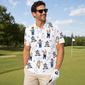 Polo Transpirable Personalizado con Foto de Cara con Tema de Golf y Apodo Club de Golf Regalo de Cumpleaños Día del Padre para Padres Jugadores de Golf