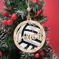 Adorno navideño de madera con forma de balón de voleibol personalizado con nombre y año Decoración del árbol de Navidad Fiesta de Navidad Regalo para entrenador Atleta