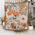 Personalizada We Love You Boho Retro Floral Suave Manta con Borla y 1-16 Nombres Decoración del Hogar Regalo del Día de la Madre para Mamá Abuela