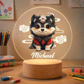 Nube Personalizada Lindo Zodiaco Chino LED Luz de Noche con Nombre y Base de Madera Decoración de la Habitación Cumpleaños Aniversario Regalo para Niños