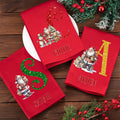 Servilleta roja personalizada de Papá Noel 100% algodón con nombre e inicial Decoración de mesa Regalo de Navidad para familia amigos