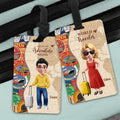 Etiqueta de equipaje personalizada con el nombre de un personaje de dibujos animados en 3D Regalo de cumpleaños para la familia, los amigos y los amantes de los viajes