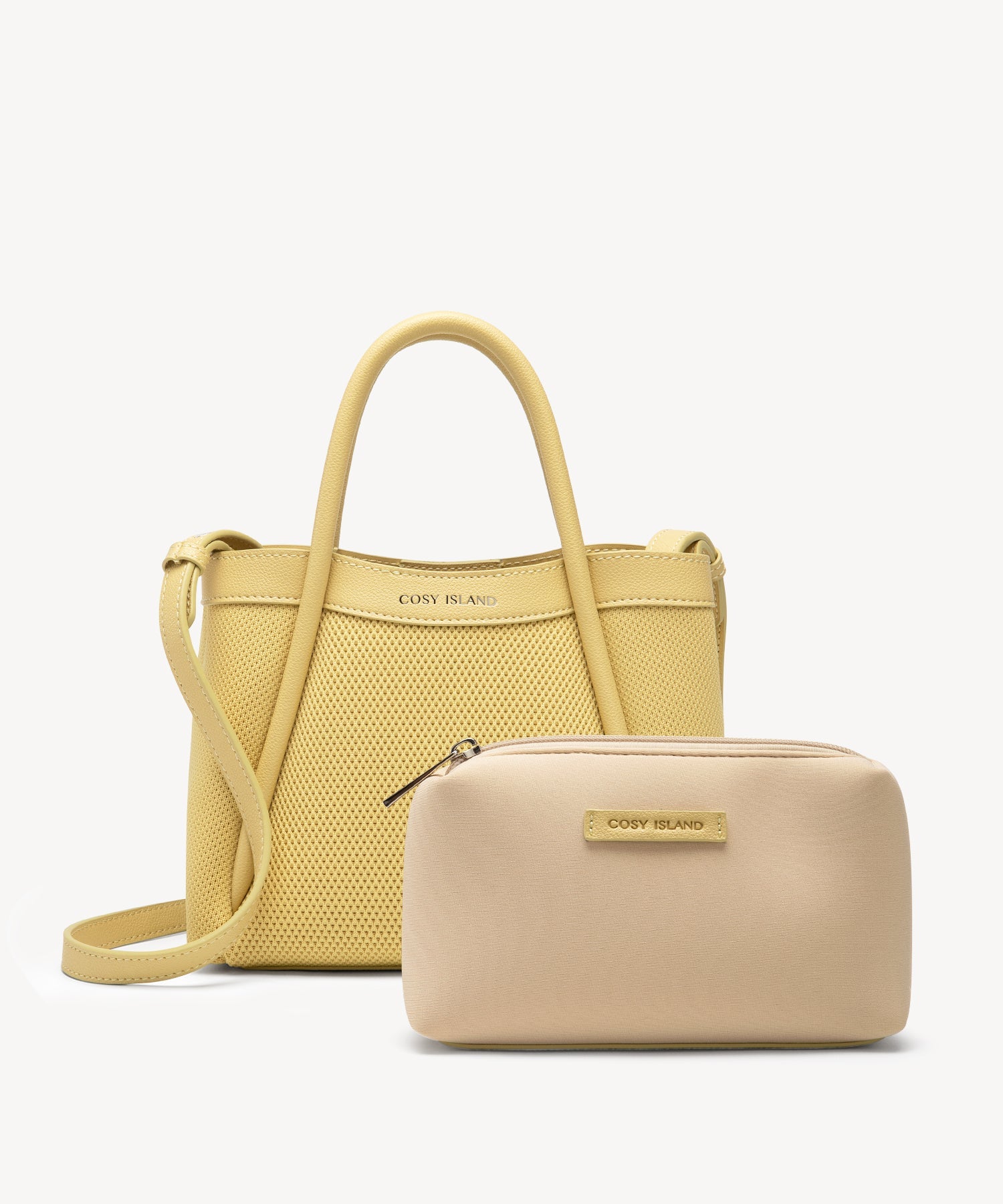 2 Pcs Set Top Handle  Bags - Yellow / S