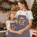 Delantal de repostería personalizado con nombre y bolsillo delantero Christmas Penguin Biscuit Initial Kid Adult Birthday Christmas Gift for Kids Family