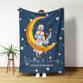 Personalizado lindo dibujo animado mamá niño luna estrella manta con nombre decoración del hogar regalo de cumpleaños para la madre niños niñas