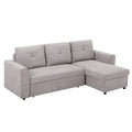 3 Seater Sofa Bed, L Shaped Pull Out Sofa Bed with Storage  for Living Room, Grey