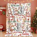 Manta blanda personalizada con el nombre del muñeco de nieve Papá Noel Tema de Navidad Decoración del hogar Regalo de Navidad para niños Familia