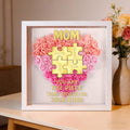 Personalizado 2-8 Rompecabezas Nombres Amor Flor de Papel Sombra Caja Marco con Título Decoración para el Hogar Día de la Madre Regalo para la Mujer