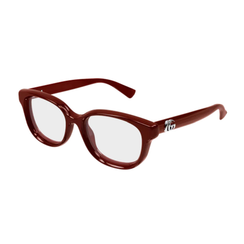 Gucci Acetate Square-Frame Eyeglasses — Red
