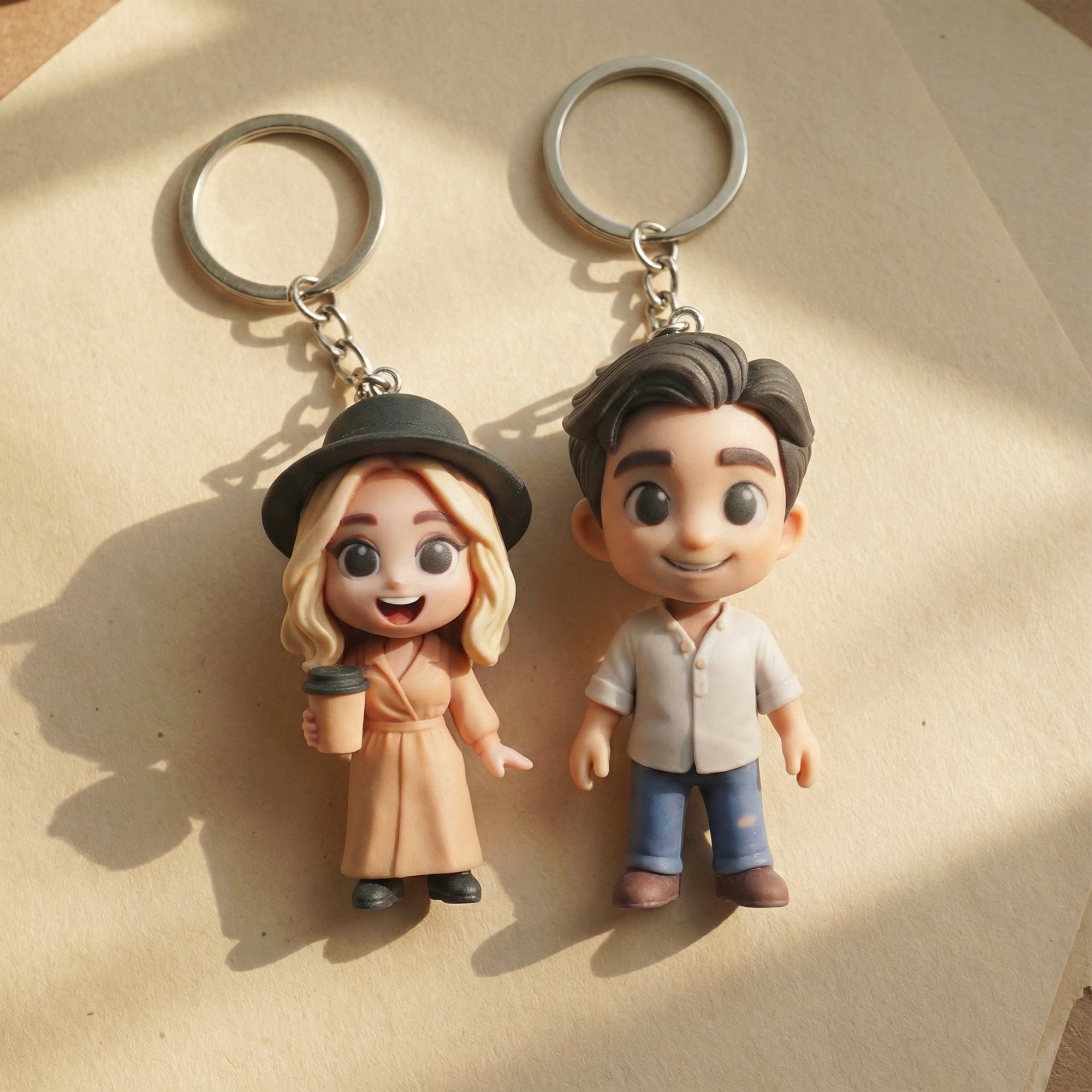 Personalizada Foto Creativa a 3D Mini Muñeca Figura Resina Llavero Bolsa Etiqueta Cumpleaños Aniversario Regalo para Parejas Familia Amigos