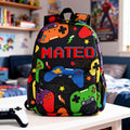 Mochila personalizada multicolor de gran capacidad con nombre para el mando de videojuegos Regalo de cumpleaños de vuelta al cole para un amigo amante de los videojuegos