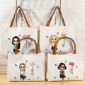 Bolso tote de lona personalizada con diseño de flor de nacimiento en 3D y asa de cuero regalo de cumpleaños para chicas y mujeres