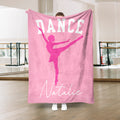 Manta blanda personalizada con nombre y texto Silueta de bailarina de ballet multicolor Decoración del hogar Regalo de cumpleaños para bailarinas