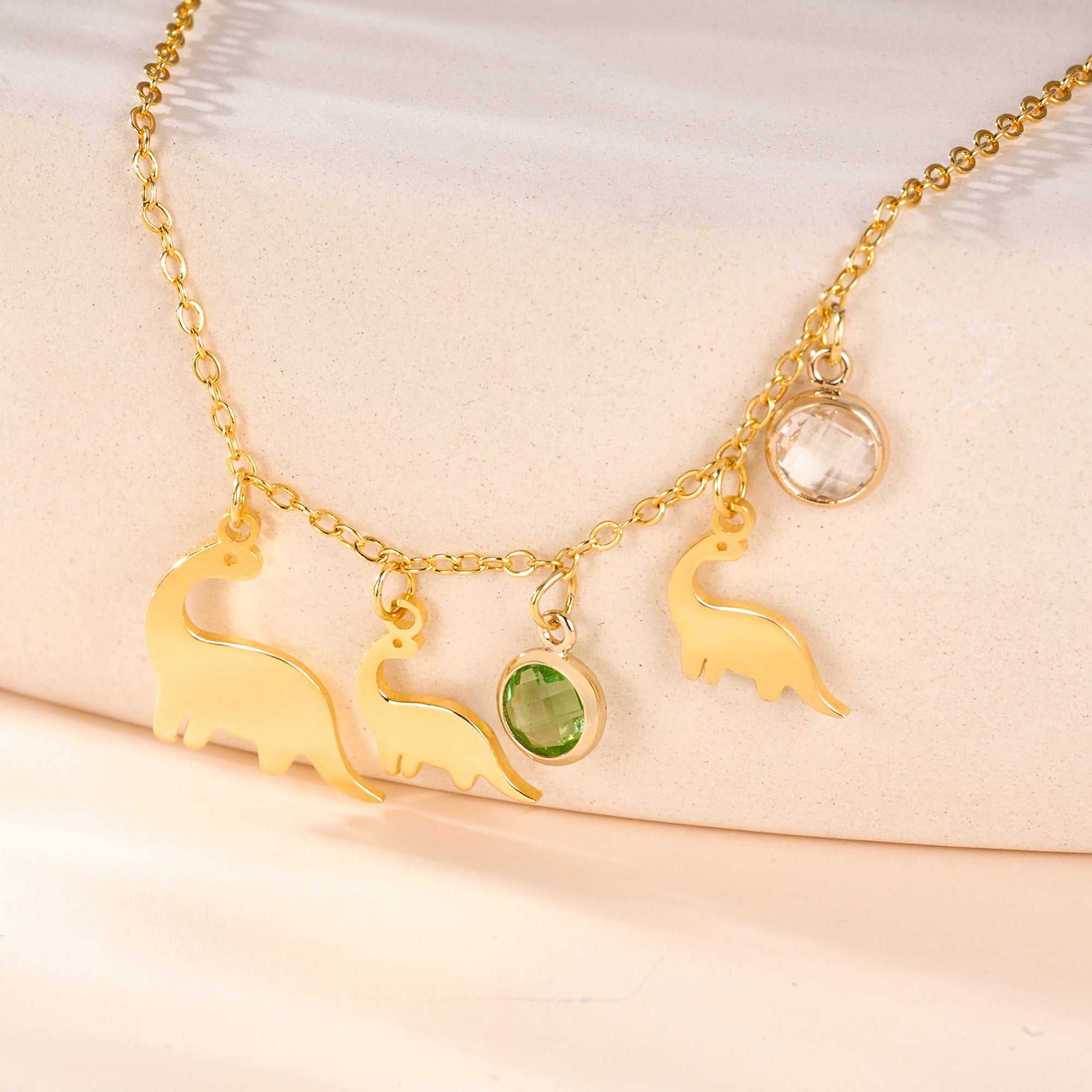 Collar personalizado de mamá y bebé dinosaurio con piedra de nacimiento Navidad Cumpleaños Aniversario Regalo para Mujer