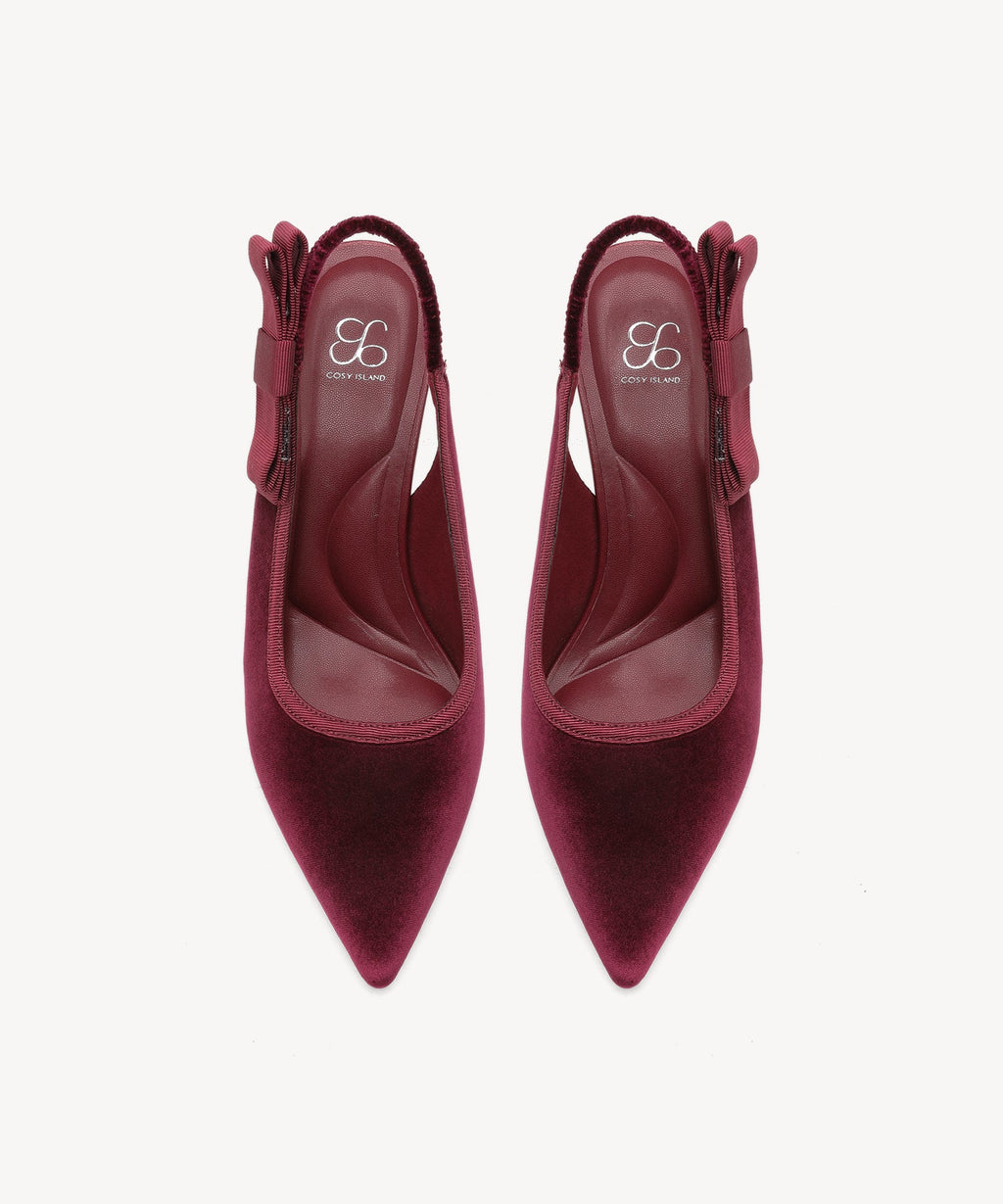 Everlush Velvet Pointed Toe Heeled Slingback