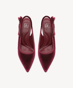 Everlush Velvet Pointed Toe Heeled Slingback