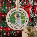 Adorno navideño de cerámica personalizado con mi primera foto de Navidad con nombre y año Decoración del árbol de casa Regalo navideño para la familia Amigos Amantes de las mascotas