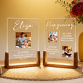 Lámpara de noche LED acrílica personalizada de varios temas con texto fotográfico y base de madera En memoria del amor Navidad Cumpleaños Regalo para amigos Familia
