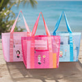 Personalizada Nacimiento Flor Caricatura Personaje Malla Bolsa de playa con nombre Verano Vacaciones Piscina Cumpleaños Regalo para Mujeres Niñas