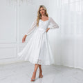 Bridal Wedding Dress White Long Sleeve Short Sweetheart A-line Lace