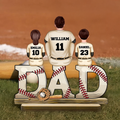 Personalizada de béisbol de dibujos animados papá de pie placa de madera con 1-5 nombres y números de decoración del hogar cumpleaños Día del Padre Regalo para papá abuelo