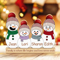 Personalizado 2-8 muñecos de nieve lindo ornamento de madera de Navidad con el nombre de decoración de vacaciones de Navidad Favor de fiesta de regalo para la familia