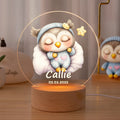 Personalizada Estrella Corazón Flor Lindo Dormilón Animal Acrílico LED Luz de Noche con Nombre Fecha y Base de Madera Cumpleaños Navidad Regalo para Niños