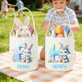 Personalizado Lindo Conejo de dibujos animados Inicial Conejito Orejas Cesta de Pascua con el nombre de caza del huevo Accesorio Pascua Regalo para Niños Niñas