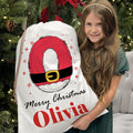 Copo de nieve personalizado Papá Noel inicial Bolsa de regalo de Navidad con nombre Feliz Navidad Regalo para niños Familia