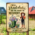 Flor de nacimiento personalizada Personaje de dibujos animados Hoja de hojalata Cuadro para colgar con nombre Decoración de jardín Regalo de cumpleaños para amante de la jardinería