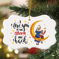 Ornamento de cerámica personalizado de la luna del carácter de la historieta de la forma irregular con el nombre Decoración casera Regalo diario de la Navidad del uso para las mamás de los cabritos