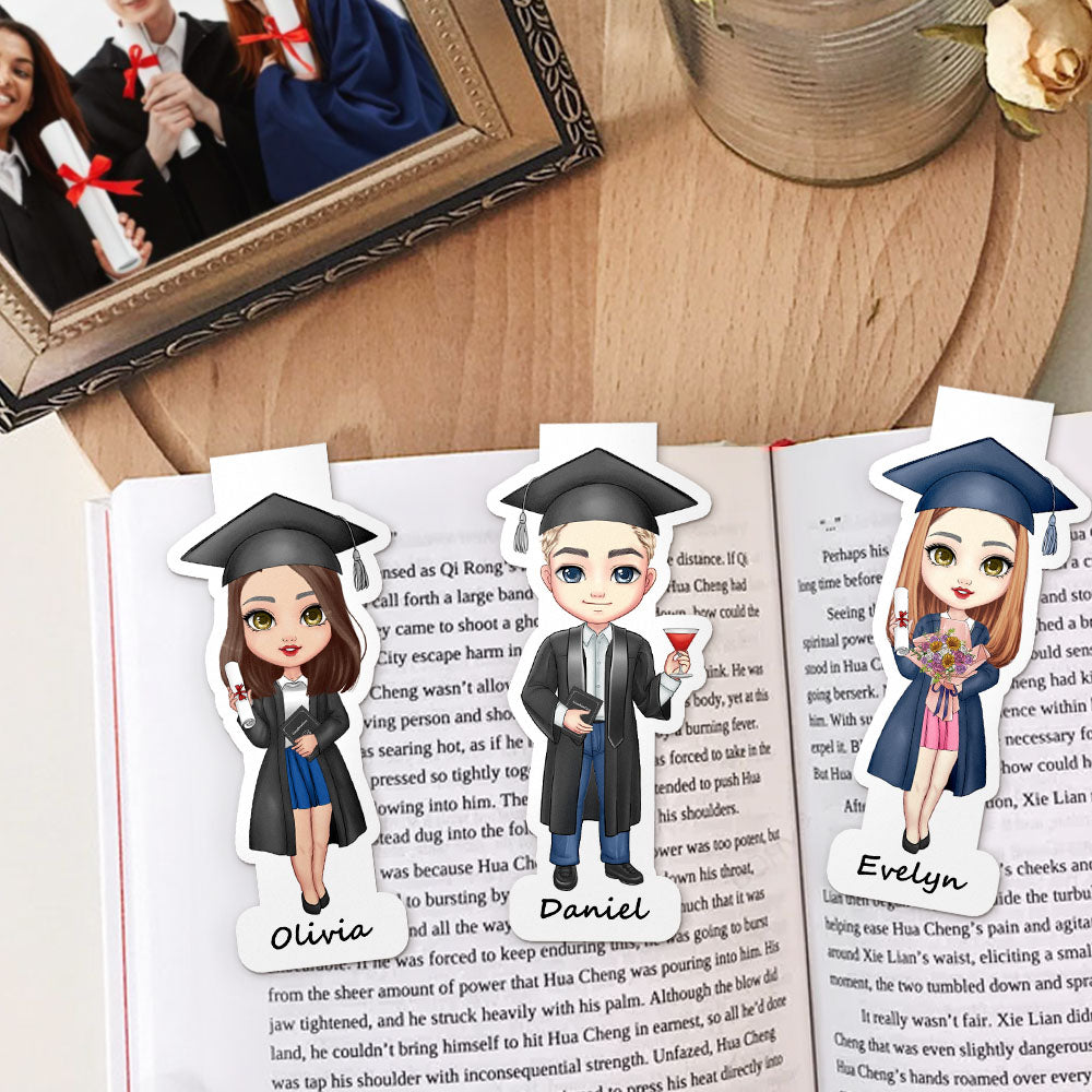 Gorra de Graduación Personalizada Clip Magnético para Marcapáginas de Graduación con Nombre Material de Lectura Regalo de Graduación Cumpleaños para Amantes de los Libros Ratones de Biblioteca